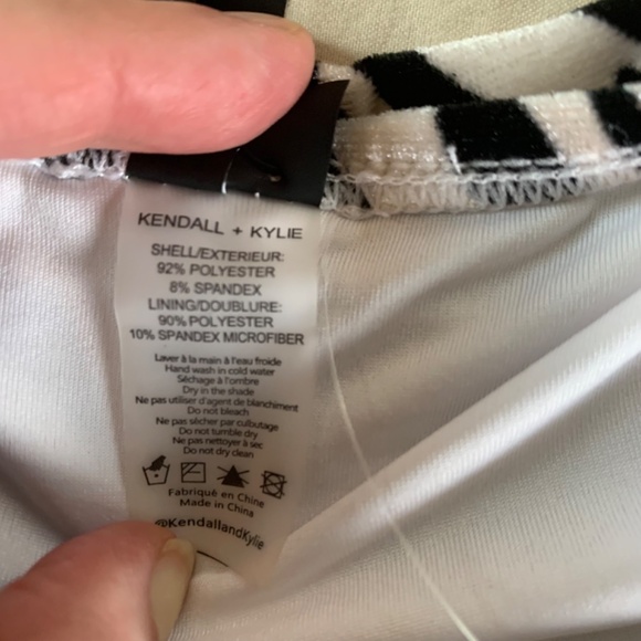 NEW - Kendall & Kylie Zebra Print Bikini Bottoms strings size XL black and white - Picture 5 of 5